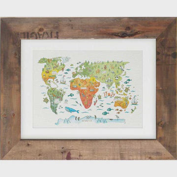 Little Difference | Art Print A3 - Kids World Map