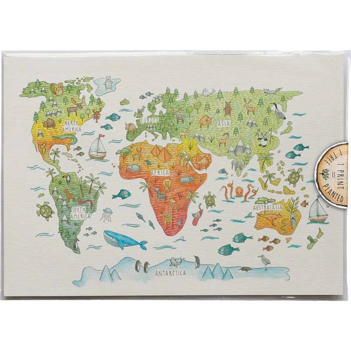 Little Difference | Art Print A3 - Kids World Map