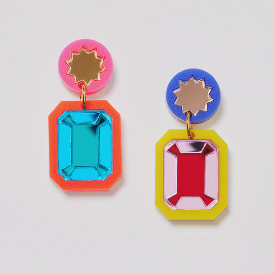 Brilliant Drop Earrings - Rainbow