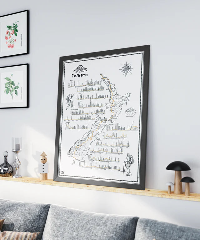 Te Araroa Trail Illustrated Poster