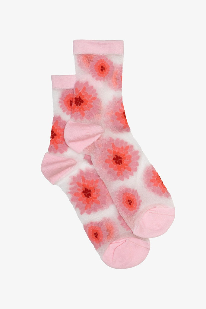 Sheer Sock | Pink Posy
