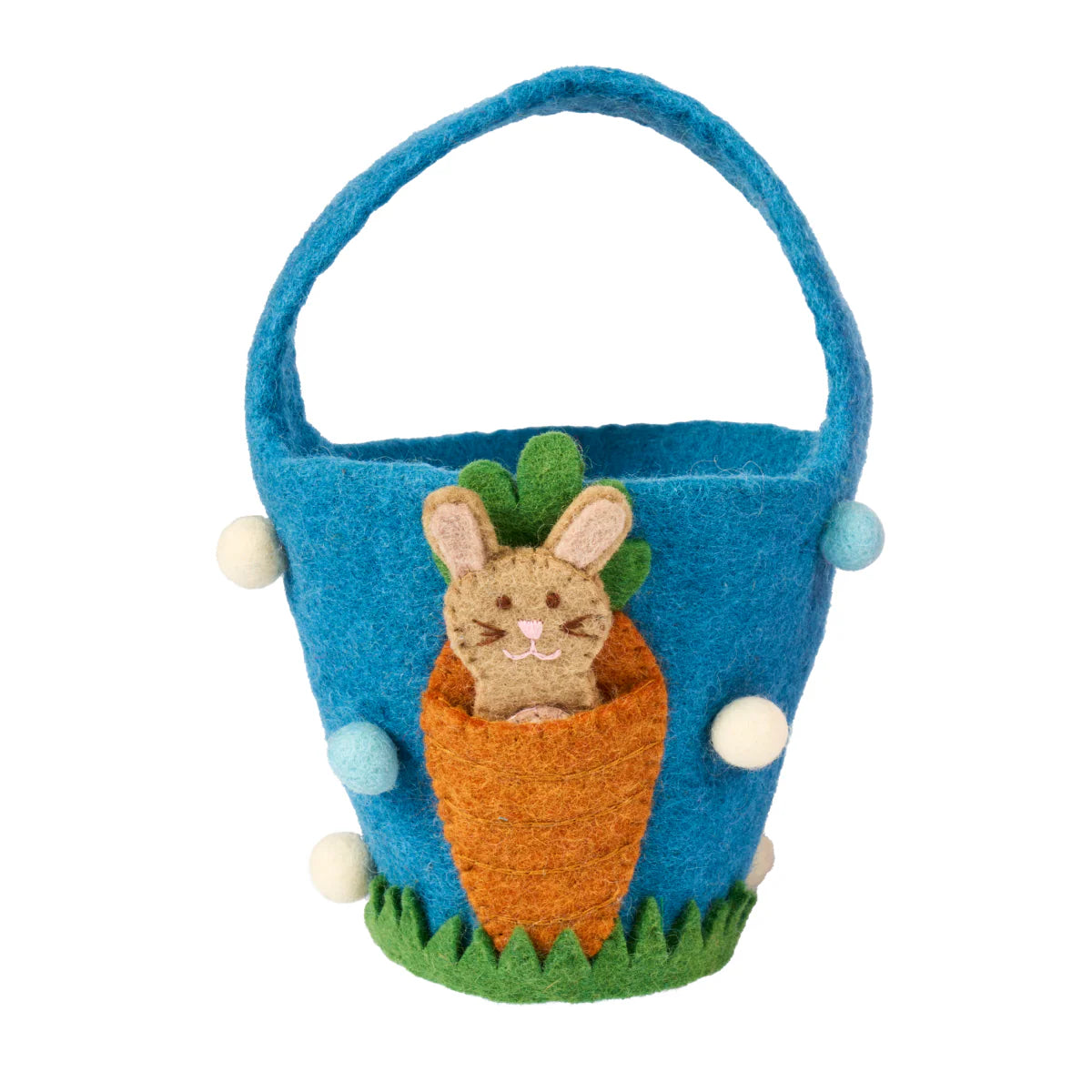 Pashom | Easter Basket with Carrot Pocket & finger puppet Bunny