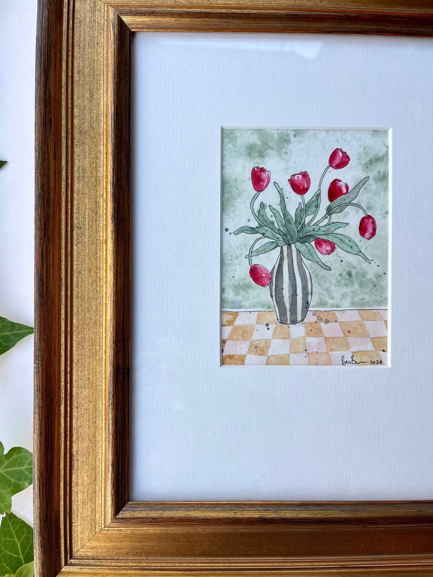 BEC BROWN | Framed Mini | Red Tulips