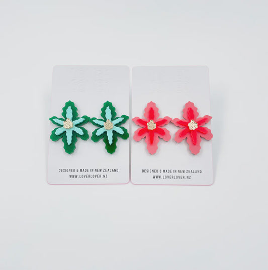 FLORA -  Coral & Neon Red or Green & Mint