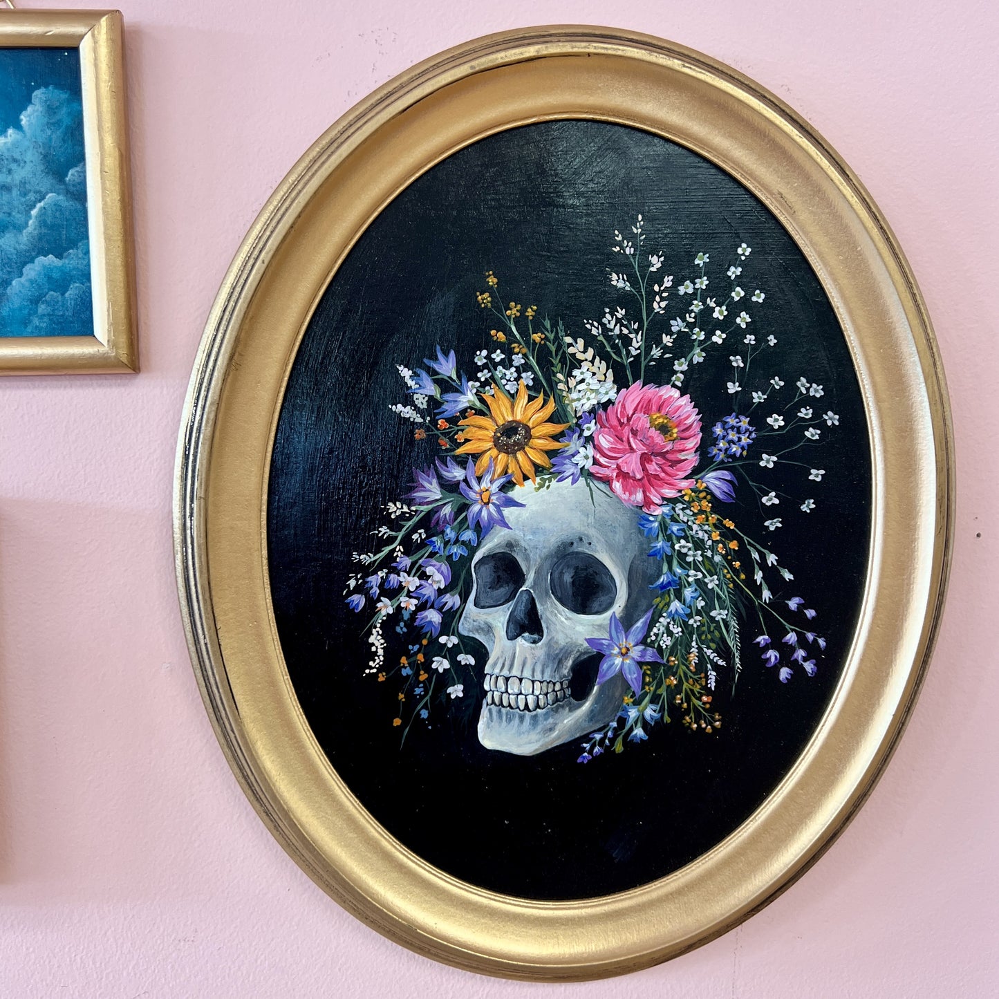 SKULL WITH FLOWERS | J E CURRIE
