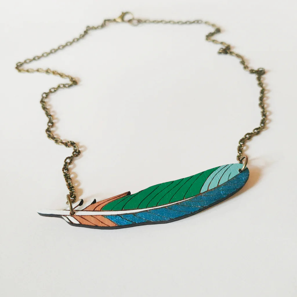Tui feather necklace