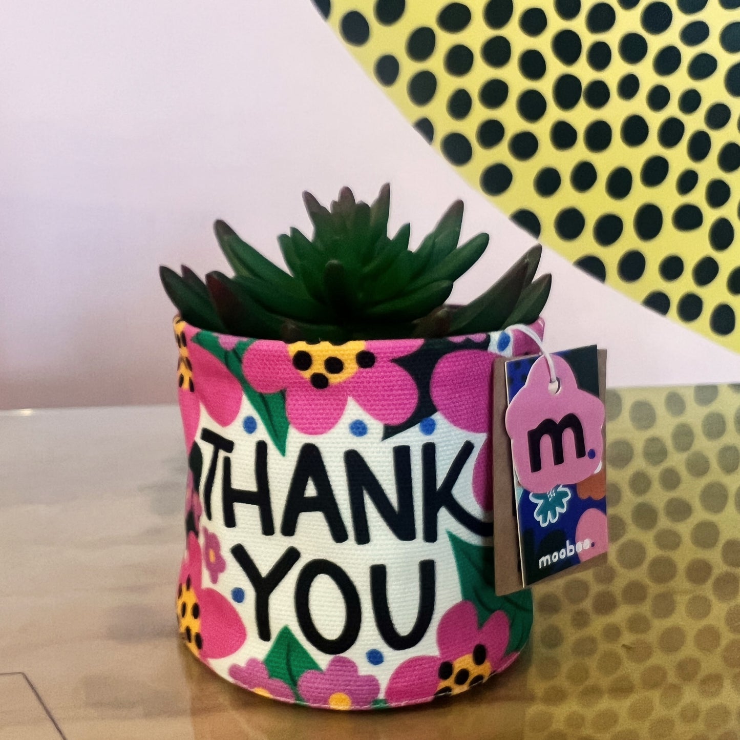 CANVAS PLANTER | THANK YOU PINK LFOWER