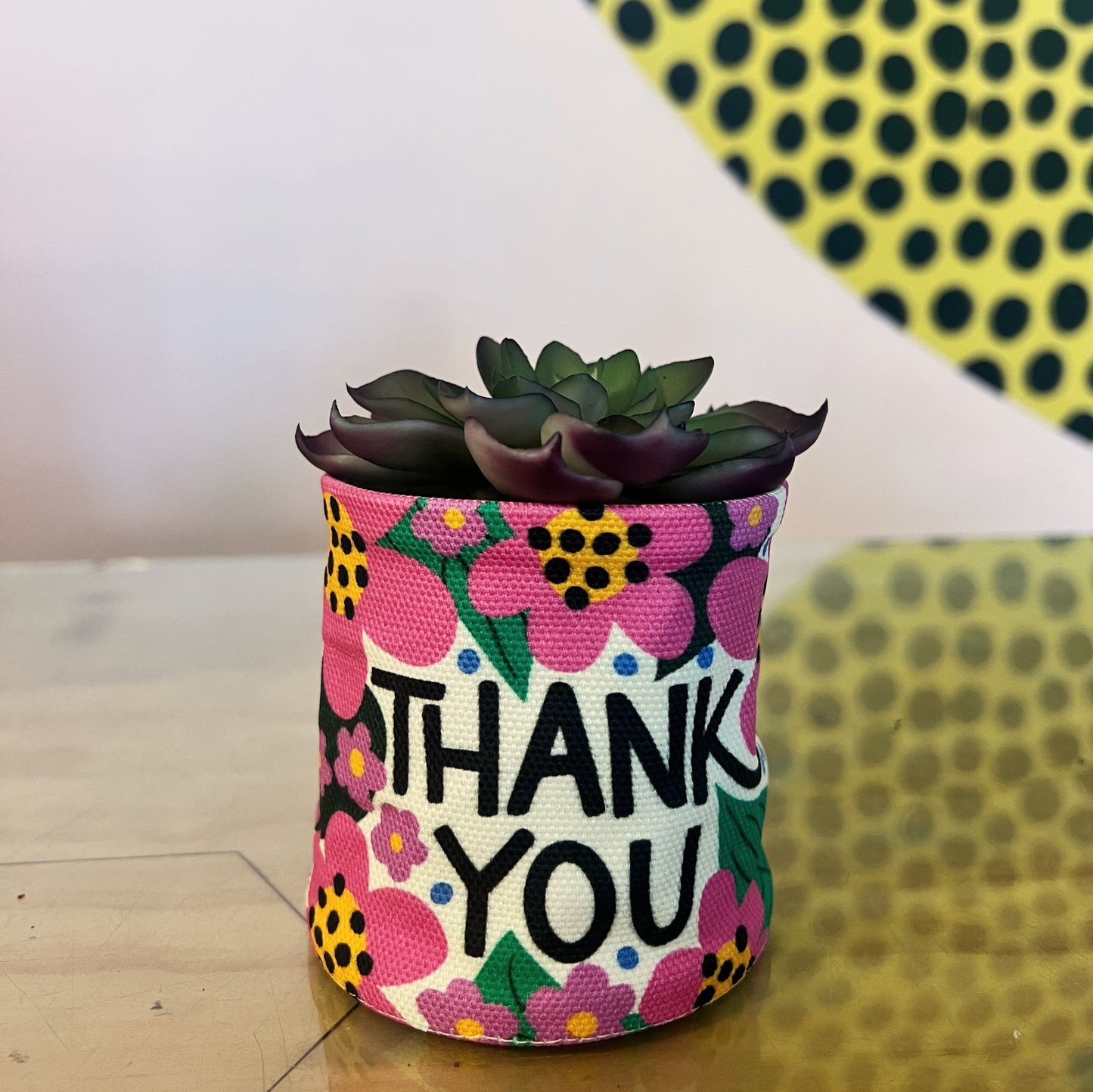 CANVAS PLANTER | THANK YOU PINK LFOWER