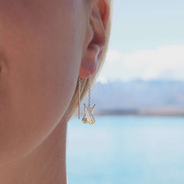 Huia Feather Thread Earrings