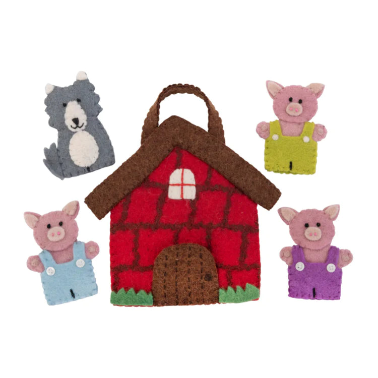 Three Little Pigs Finger Puppet Play Bag