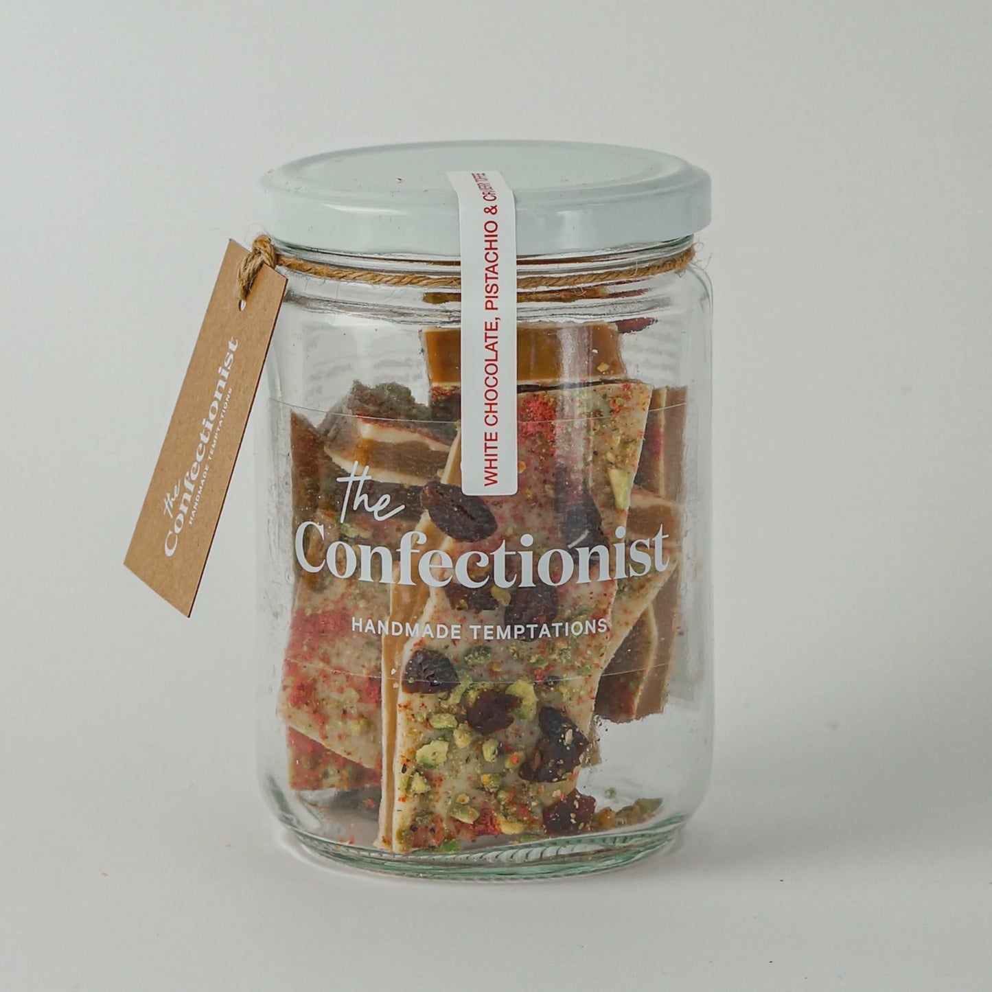 THE CONFECTIONIST | WHITE CHOCOLATE, CRANBERRY AND PISTACHIO BRITTLE