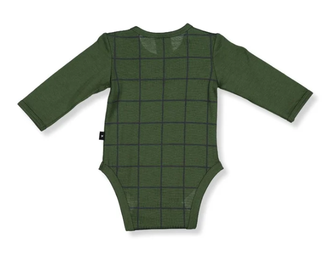 LFOH | RILEY MERINO  BODYSUIT- Forest Check