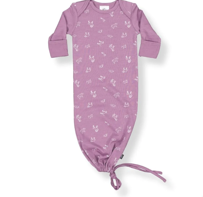 LFOH | NEWCOMER BABY GOWN - Mauve Animal