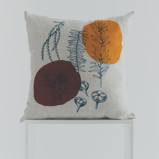 Nature Print Linen Cushion