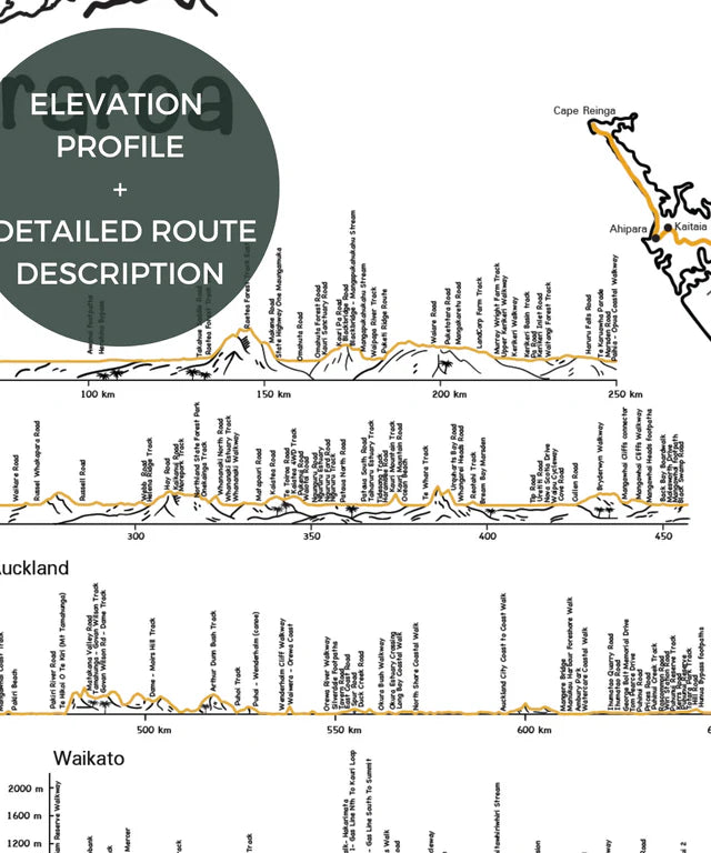 Te Araroa Trail Illustrated Poster