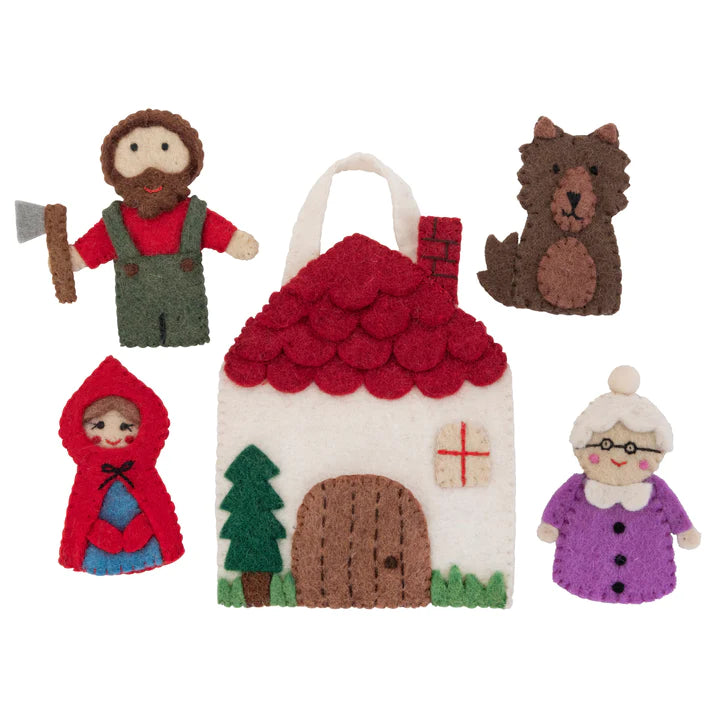 Little Red Riding Hood Finger Puppet Play Bag Set