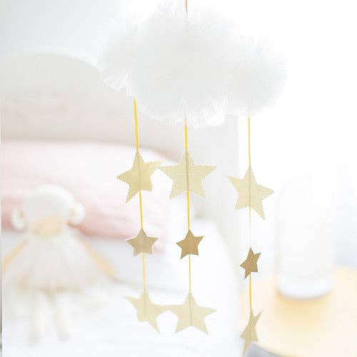 Tulle Cloud Mobile | Ivory & Gold