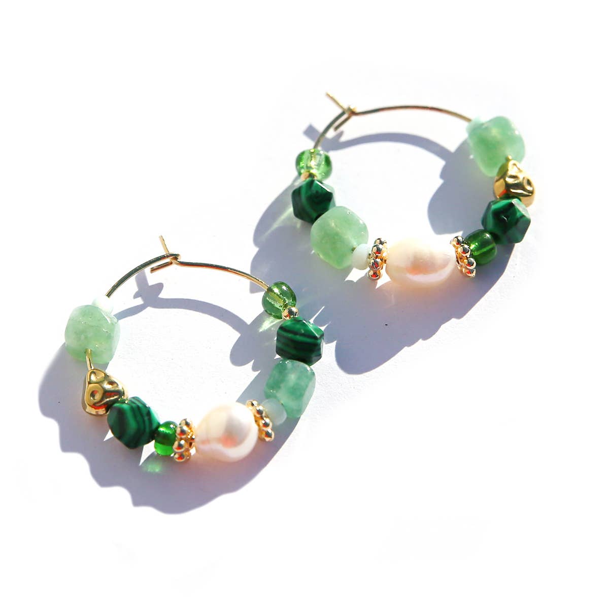 Petite Emerald Hoops