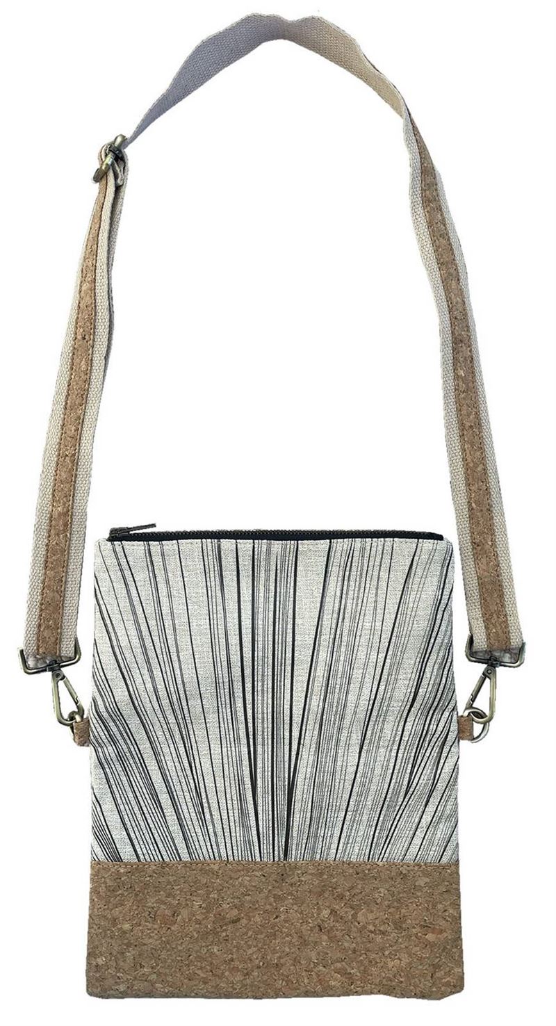 Jo Luping Design - Ti Kouka Black on Natural - Cork Fabric Bag
