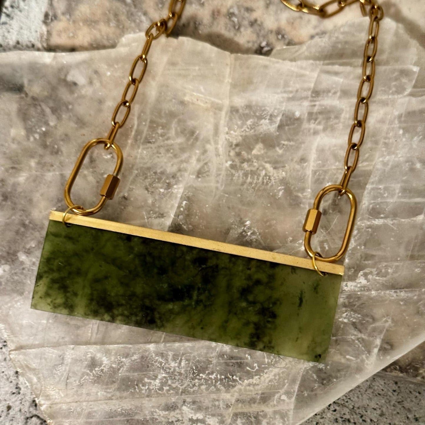 Natalie Kere | Kawakawa Pounamu Rectangle Breastplate