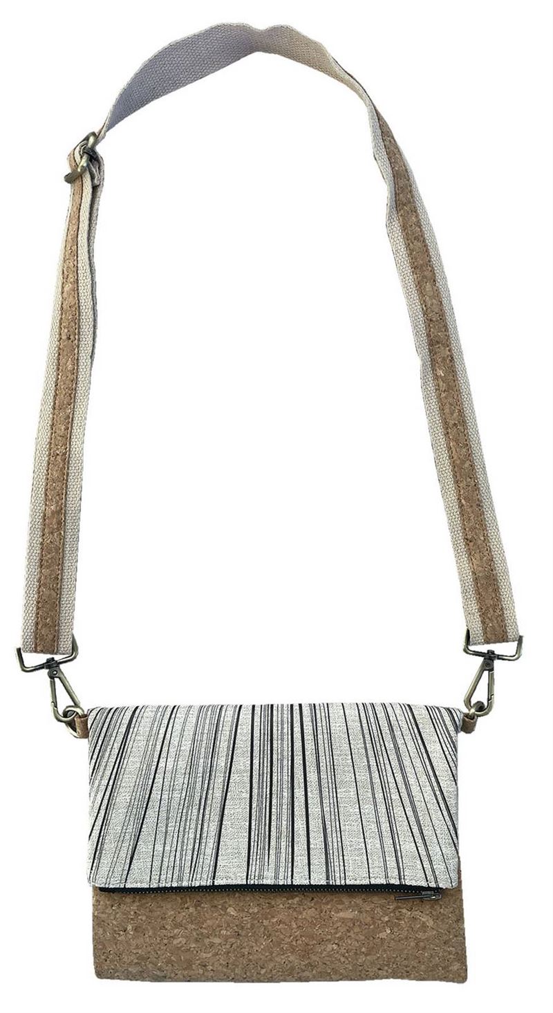 Jo Luping Design - Ti Kouka Black on Natural - Cork Fabric Bag
