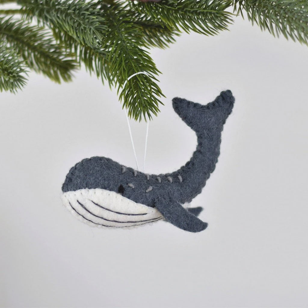 Felt Whale Decoration - Grey