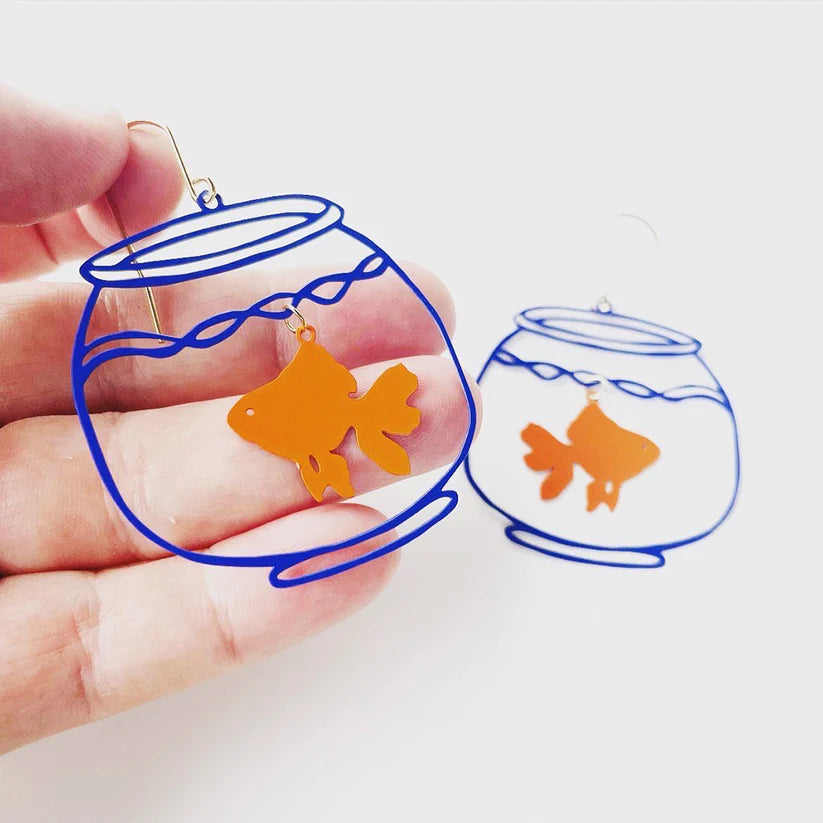 Denz & Co | Goldfish Bowl Dangle Earrings
