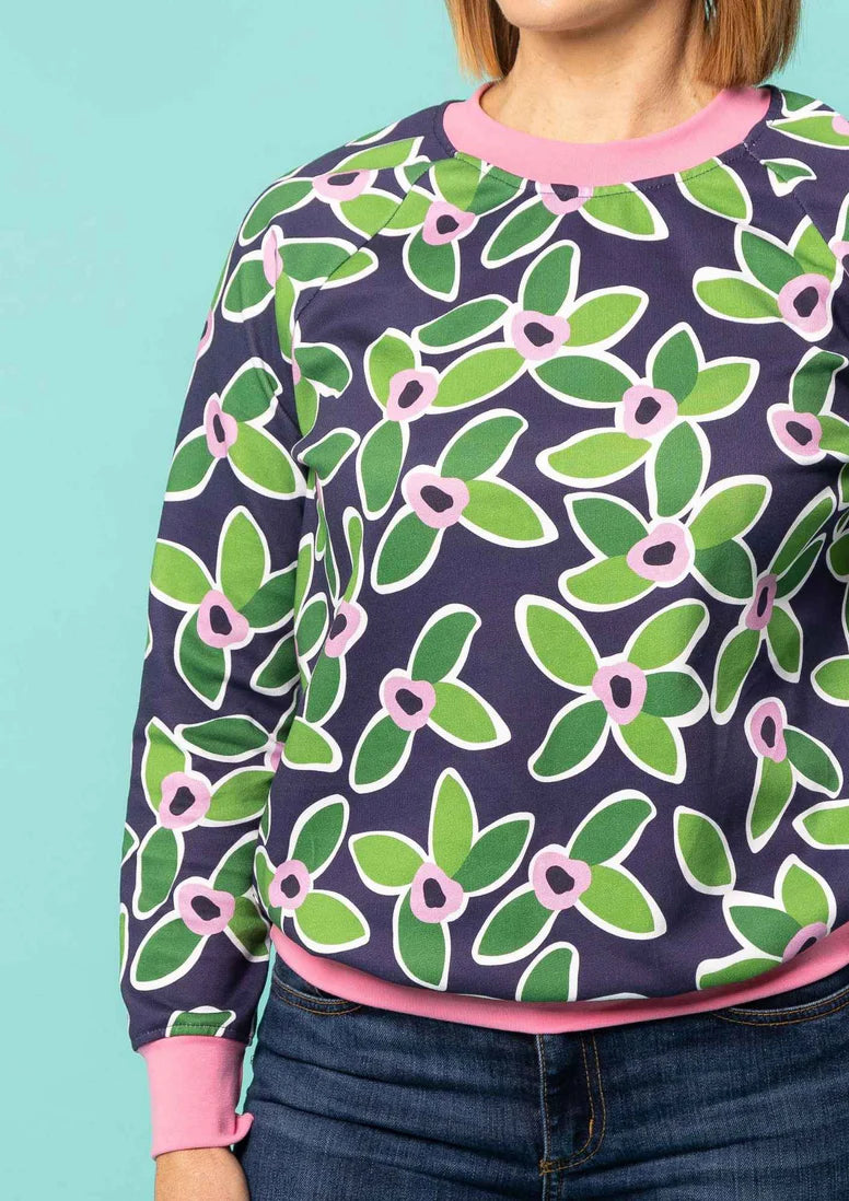 Greta Sweater - FloraNova (pansy pink ribbing)