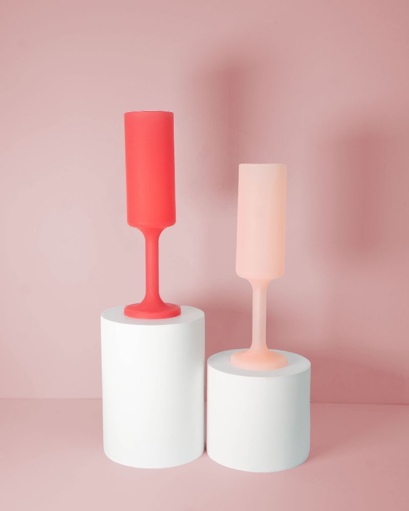 Cherry + Blush Seff Silicone Unbreakable Champagne Flutes