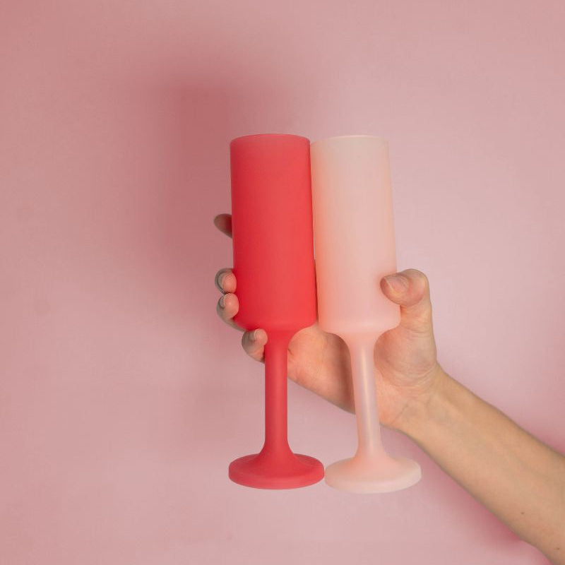 Cherry + Blush Seff Silicone Unbreakable Champagne Flutes
