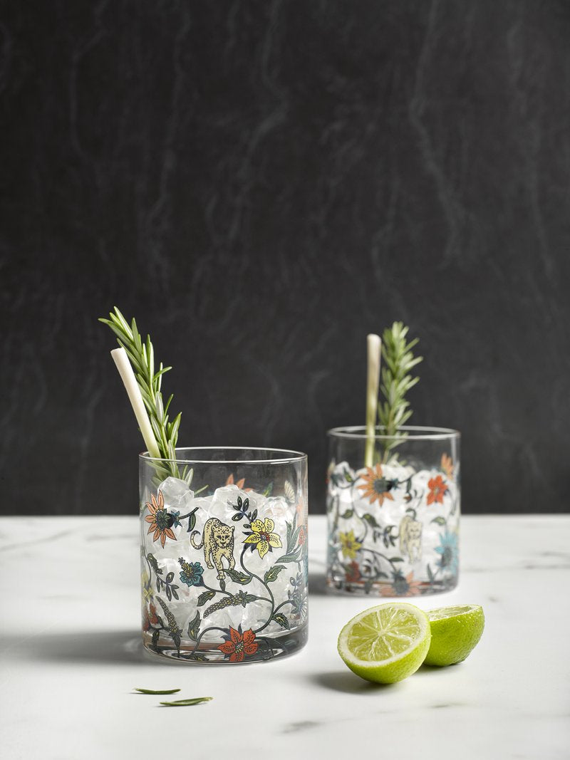 Botswana Botanical glassware