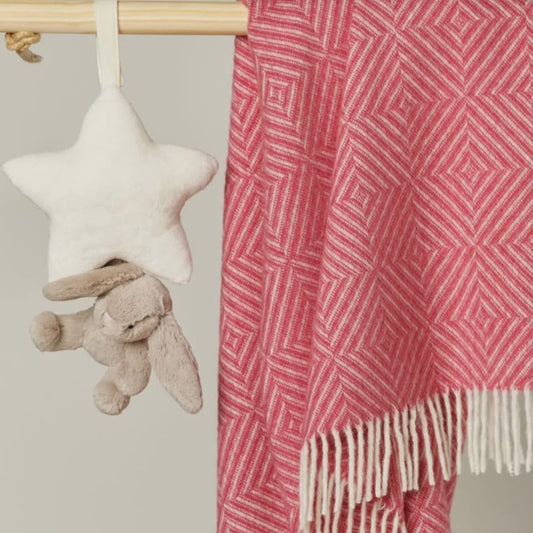 Pink Diamond 100% Merino Baby Blanket
