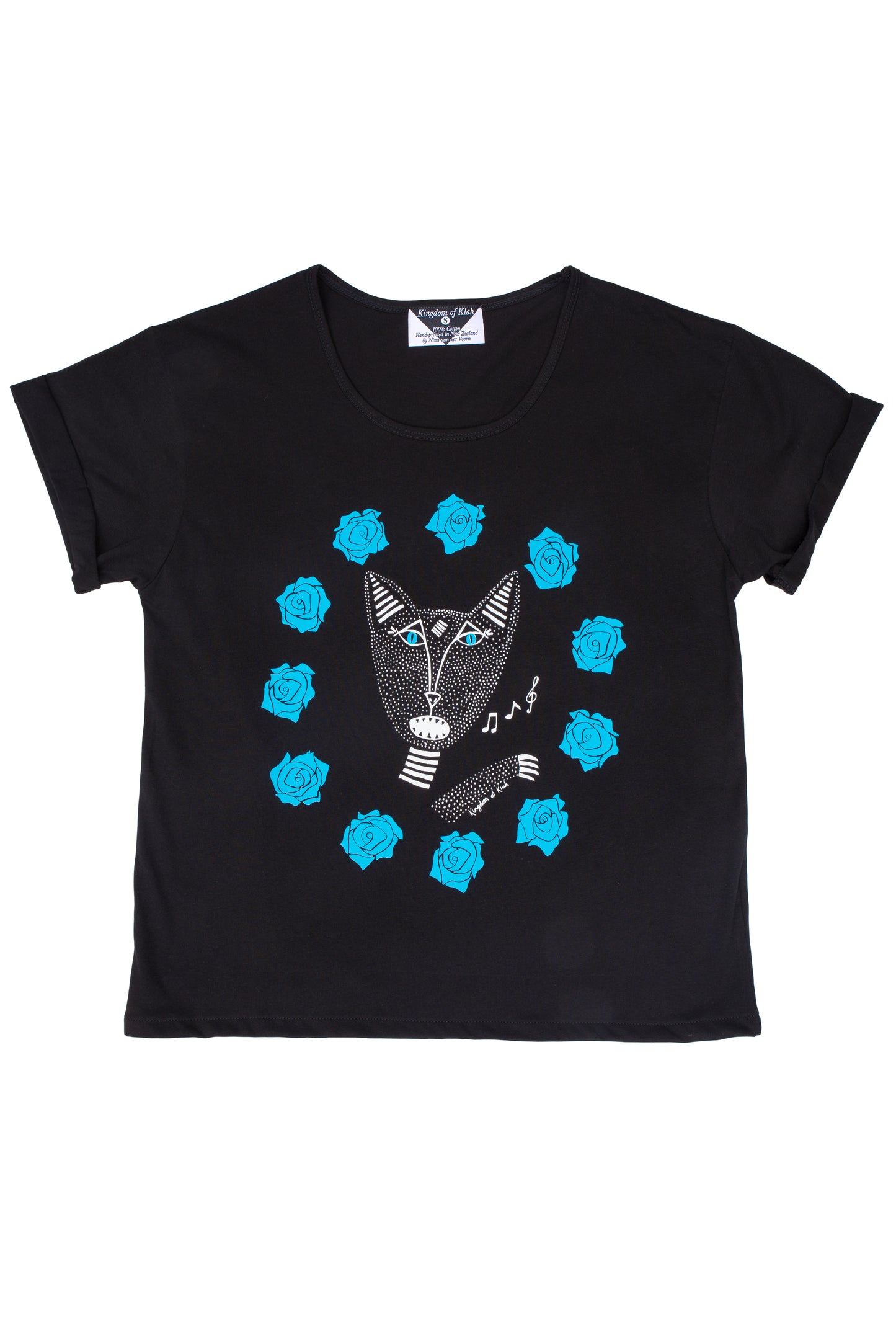 Native Singing Cats Baroness Tee, Cerulean Blue