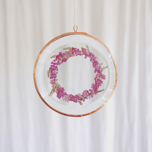 Pressed Flower Suncatcher Round Wreath