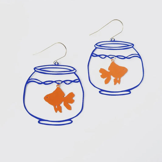 Denz & Co | Goldfish Bowl Dangle Earrings