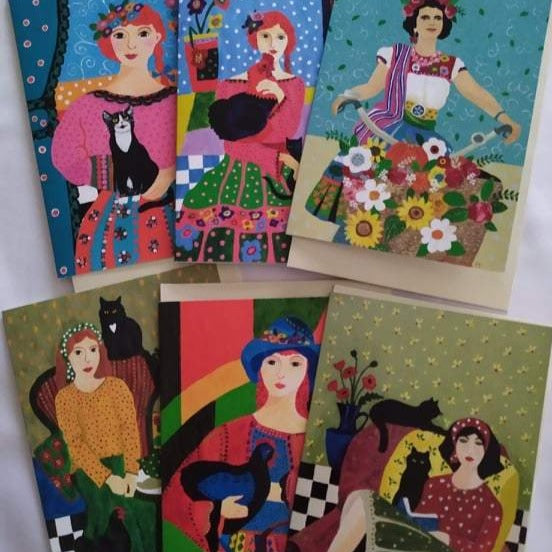 Kate Cowan Art 6x cards