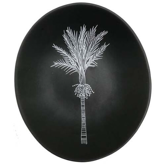 Jo Luping Design | Porcelain Bowl | Nikau White on Black