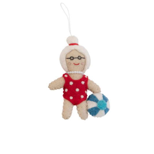 Mrs Claus with Beach Ball