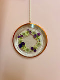 Pressed Flower Suncatcher Round Wreath