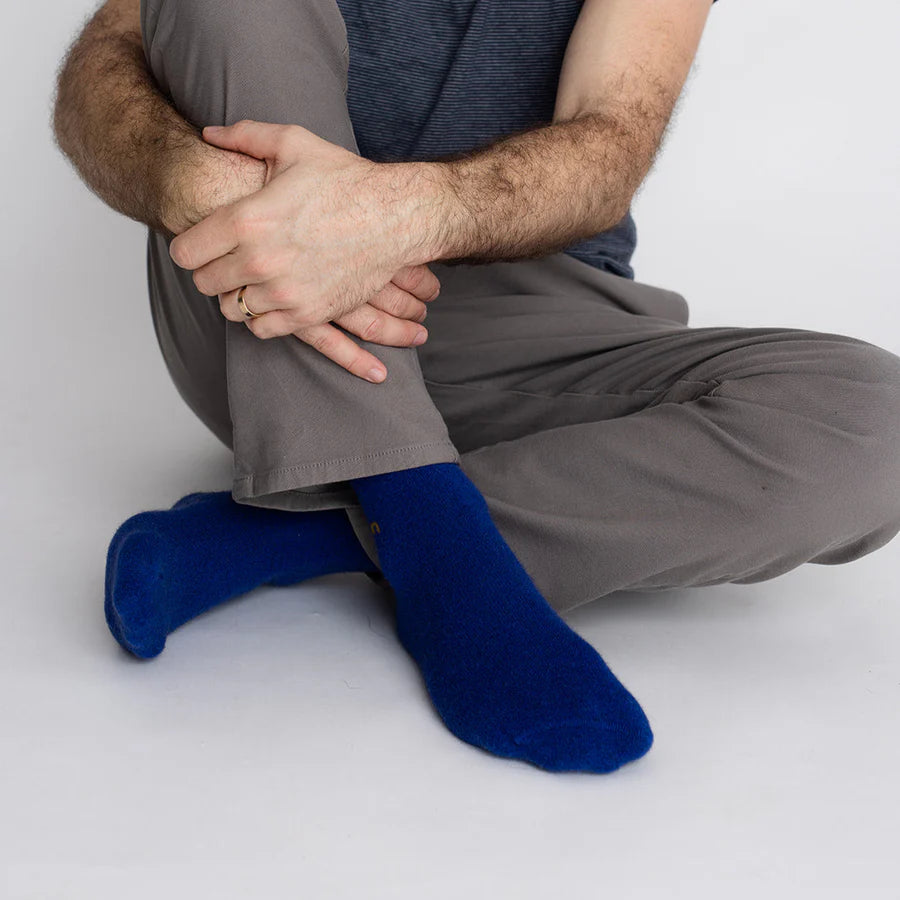 Possum Merino Wool HAMILTON Socks, Royal Blue