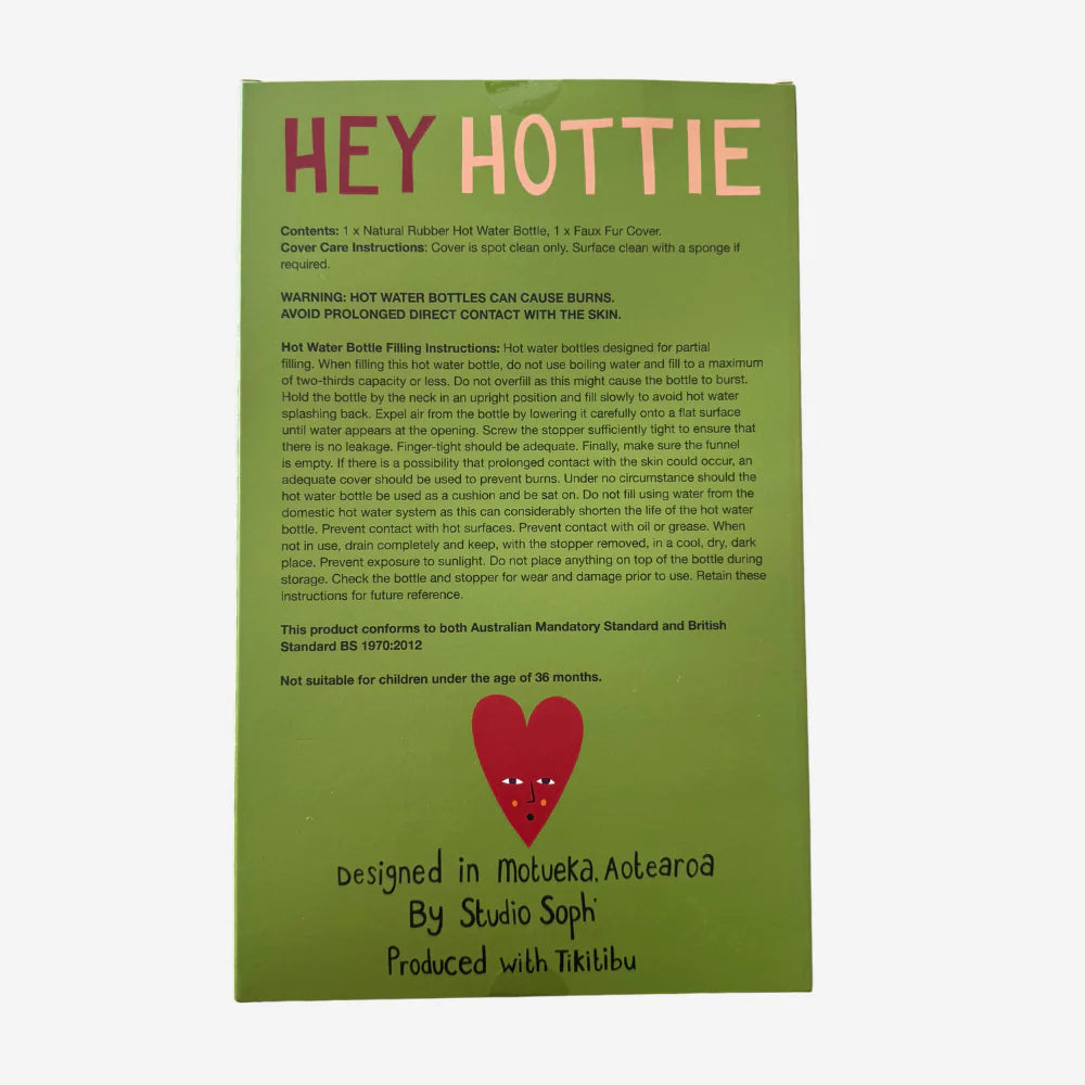 Hot Water Bottle  & Cover - Hey Hot Stuff