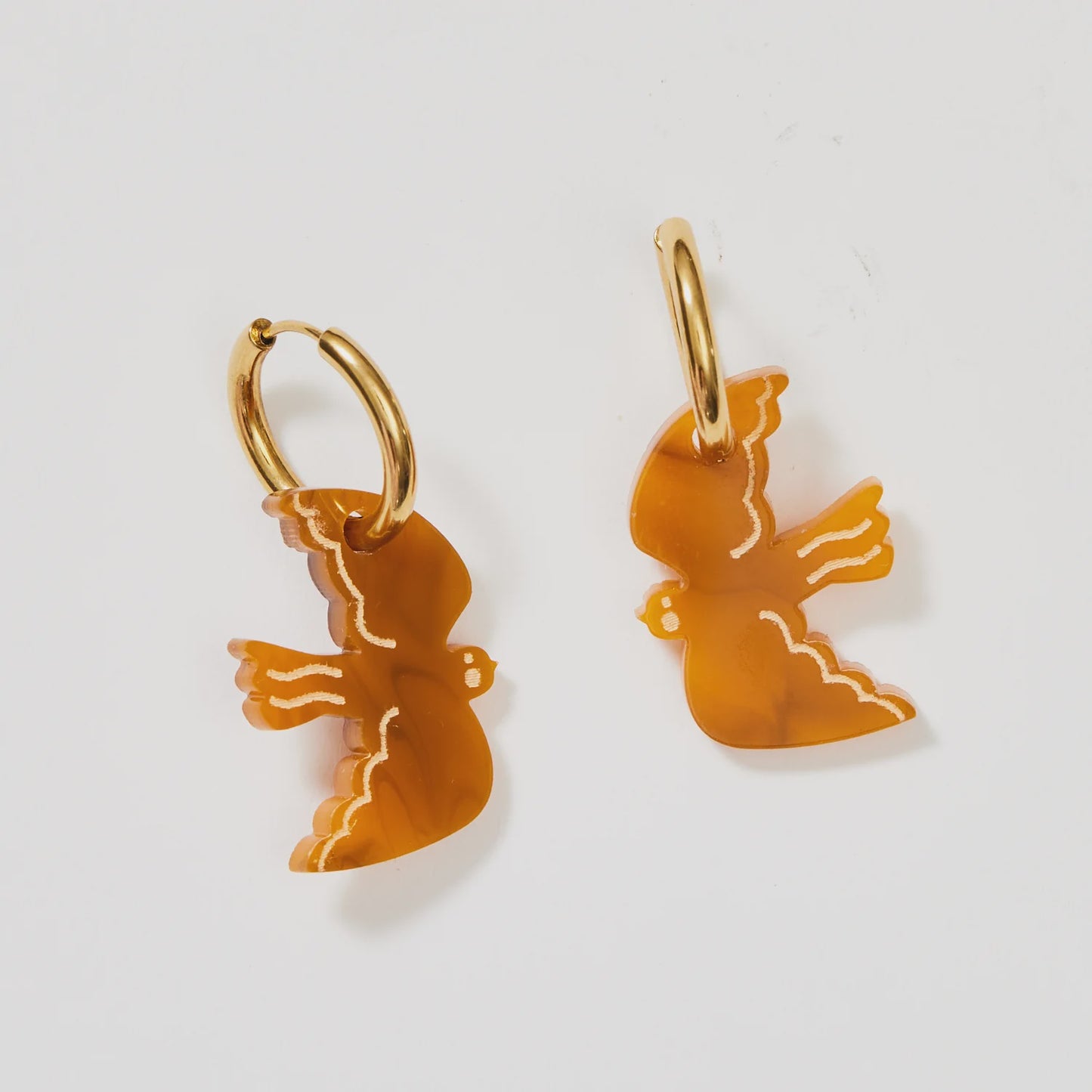 Mini Bird Earrings | Toffee or Fern