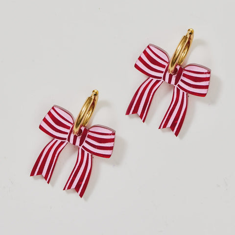 Bow Earrings - Red