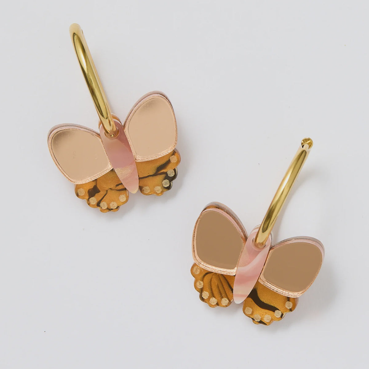 Butterfly Earrings - Brown/Peach