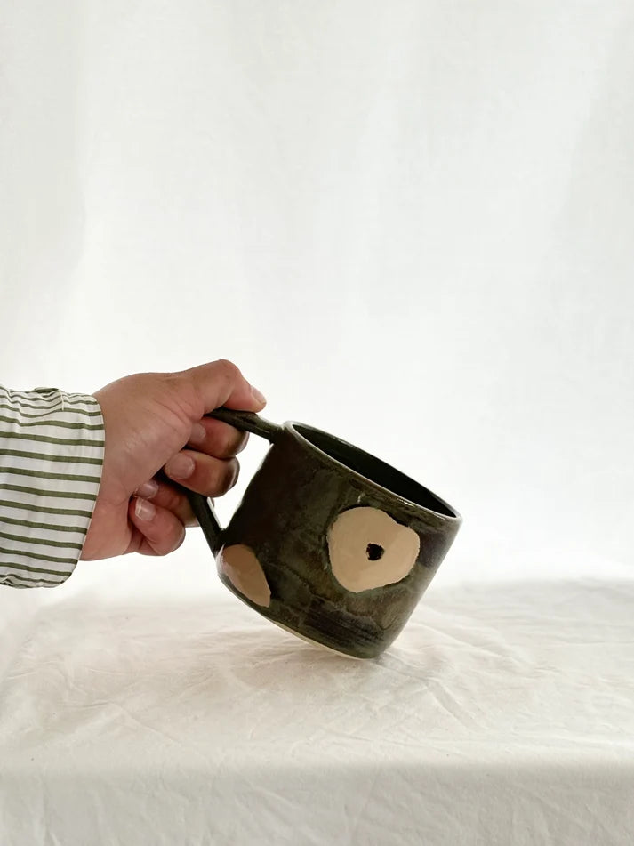 Magnolia Lane & Co Ceramics  Green Flower Mug