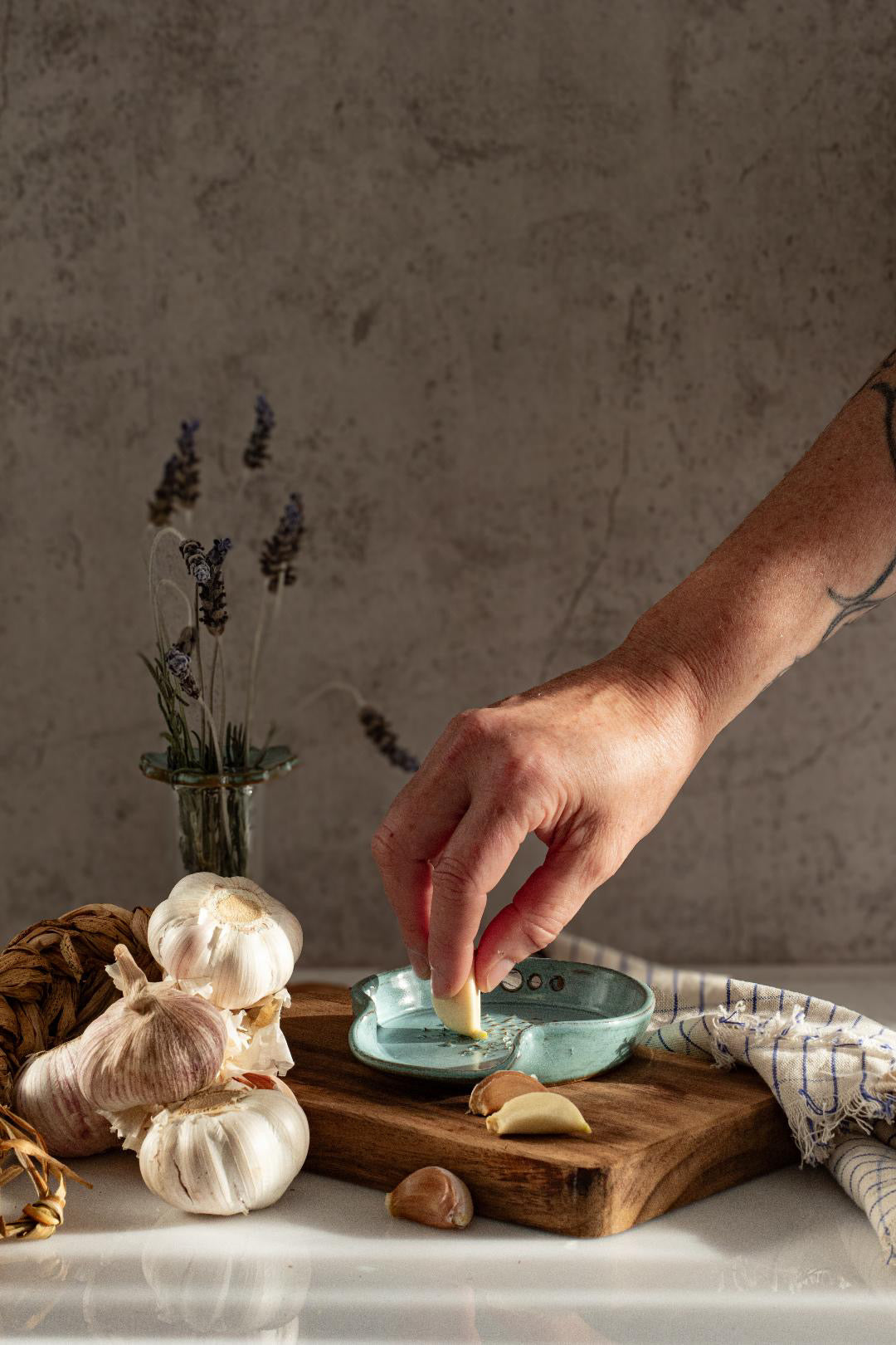 3-in-1 Garlic & Ginger Grater — with Herb Stripper & Spoon Rest
