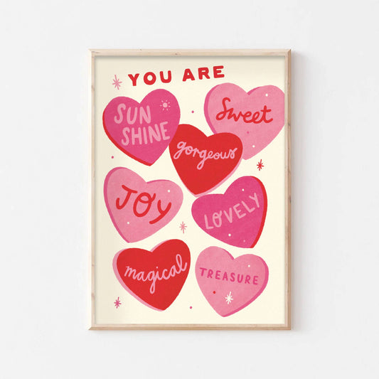 Sweet Hearts Print - Love Positive Kids Art Print Gift