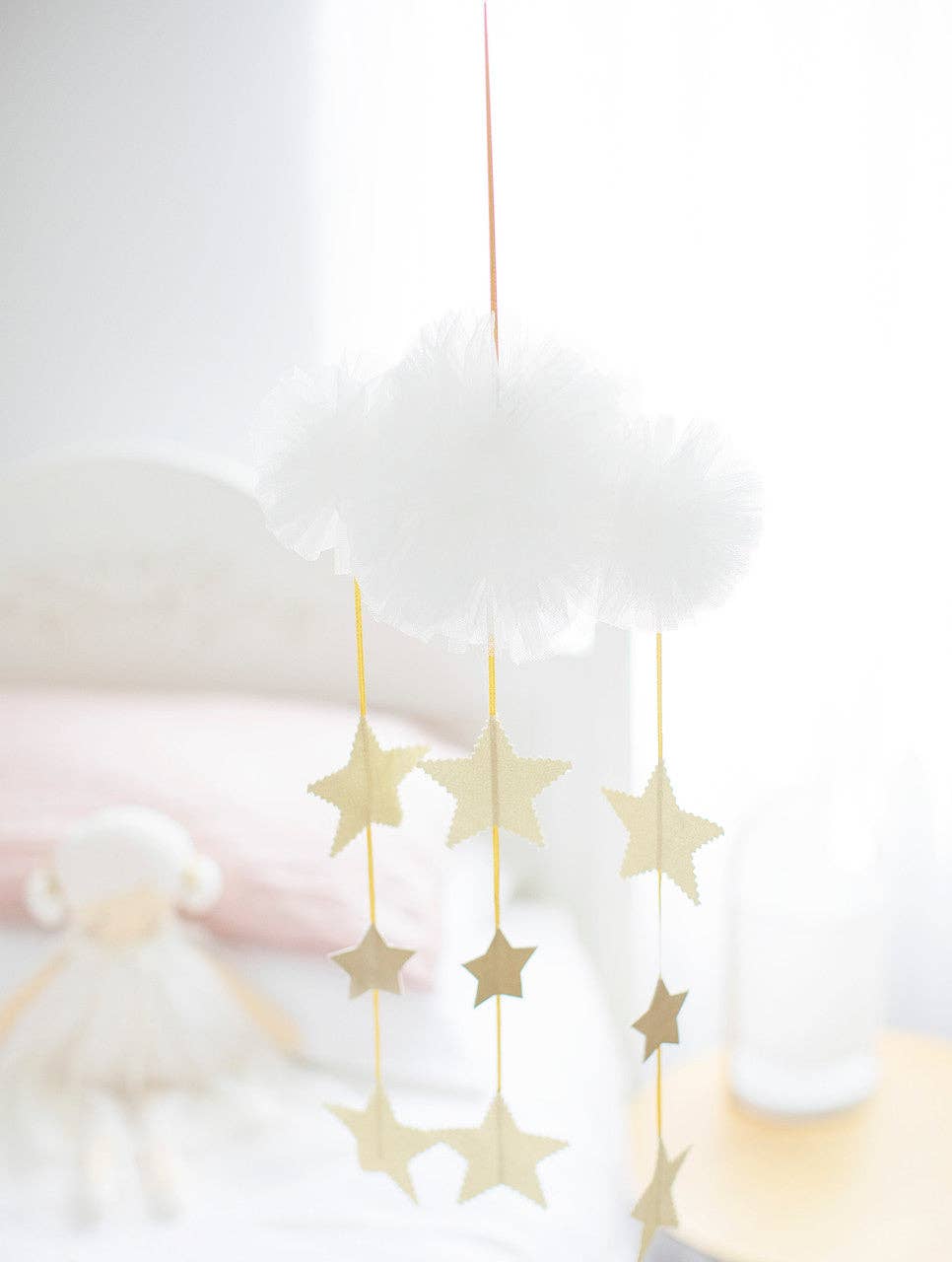 Tulle Cloud Mobile | Ivory & Gold