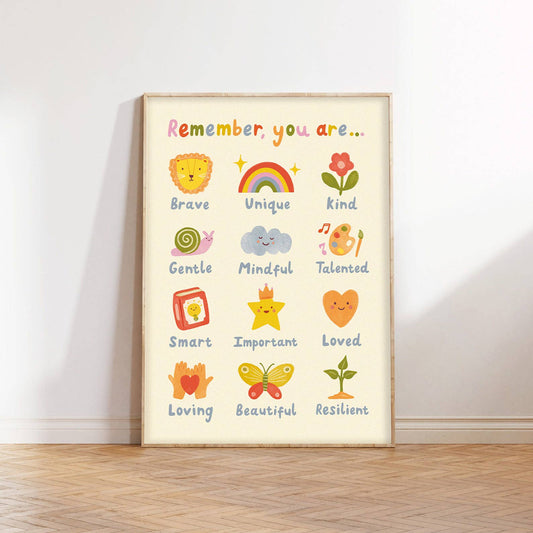 Remember, You Are Print - Modern Educational Kid's Wall Art