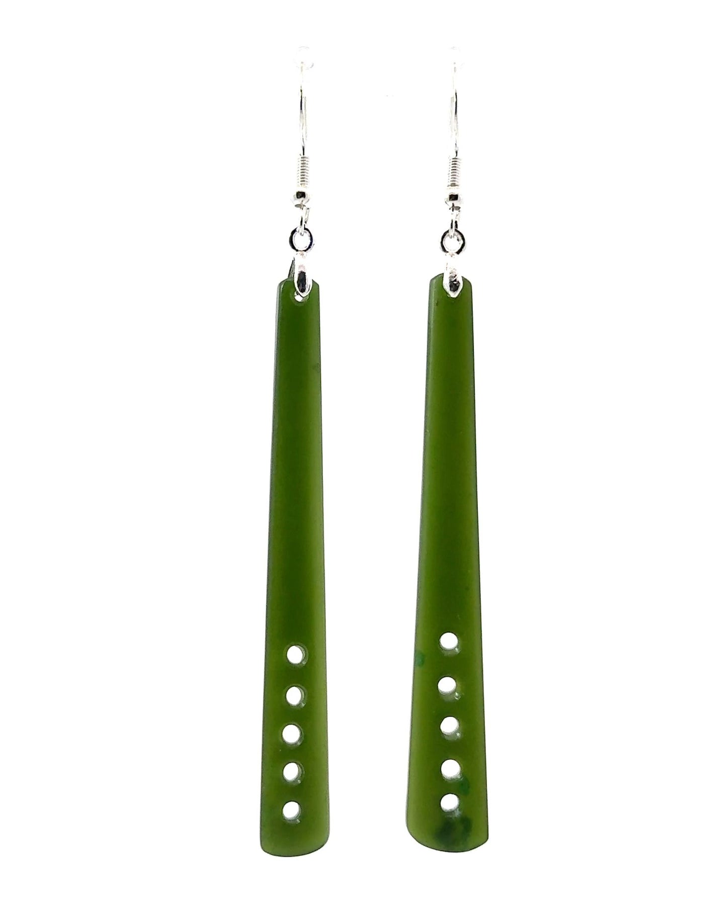 Kawakawa Pounamu & Silver Contemporary Earrings